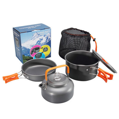 19x13x19cm Ensemble d'ustensiles de cuisine de camping portable en aluminium pour cuisiner au camping