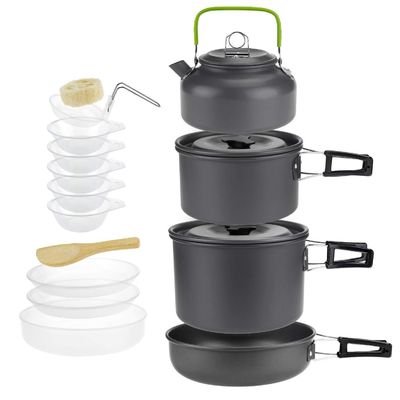 Cuisine extérieure Aluminium Camping Pot et Pans Cuisine ensemble avec coût d'expédition rapide
