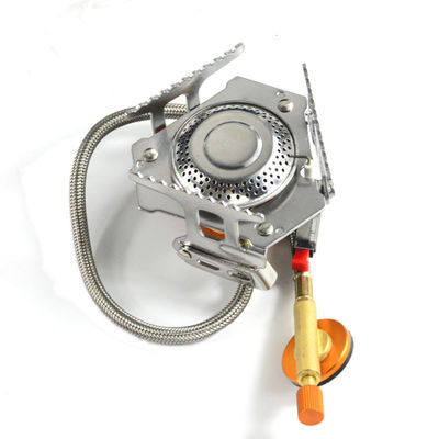 Cuisinière portable pour camping avec brûleur à gaz portable en argent de 145 mm en extérieur