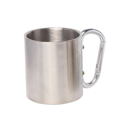 Adultes à double paroi en acier inoxydable portable camping Voyage tasse à café avec carabineur