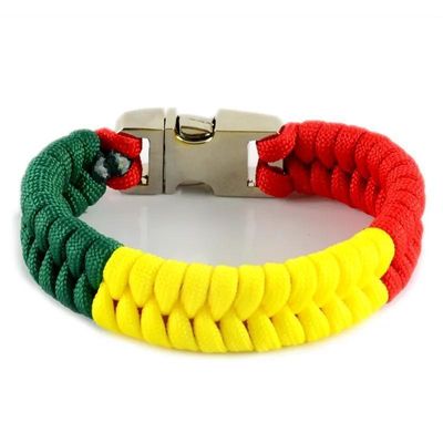 Plus de 200 couleurs Hommes faits à la main Boucle métallique Paracord Bracelet Corde de nylon Bracelet de survie