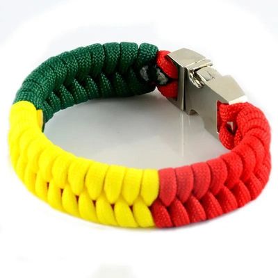 Plus de 200 couleurs Hommes faits à la main Boucle métallique Paracord Bracelet Corde de nylon Bracelet de survie