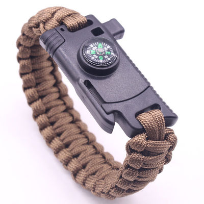Camping en plein air Bracelet de survie Paracord Compas et boucle de 6 à 8 pouces