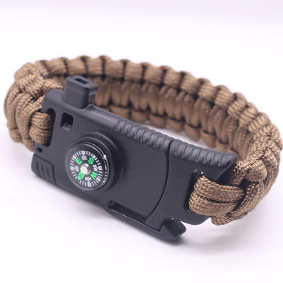 Camping en plein air Bracelet de survie Paracord Compas et boucle de 6 à 8 pouces