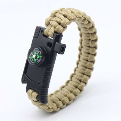 Camping en plein air Bracelet de survie Paracord Compas et boucle de 6 à 8 pouces