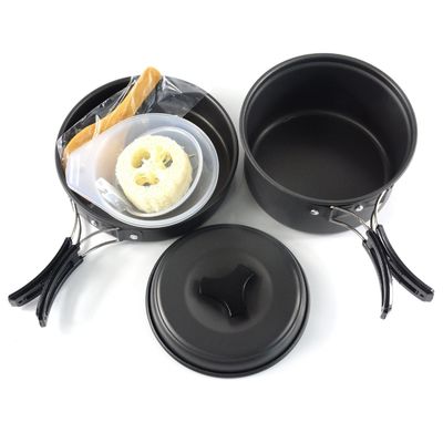 Accessoires de pique-nique 2 à 3 Personnes Pote de camping en extérieur avec kit de cuisine en aluminium