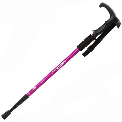 Poteaux de trekking en alliage d'aluminium à 4 joints en extérieur avec prise en T et conception pliable télescopique