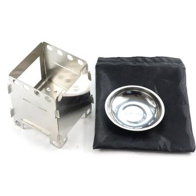 105 mm Portable en acier inoxydable pliable Mini sac à dos Camping Poêle à bois