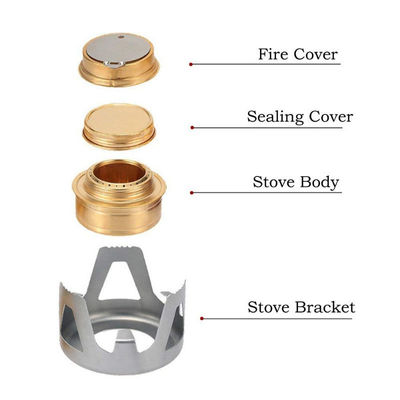 Mini brûleur d'esprit de cuisine portable pour le camping pique-nique Foyer d'extérieur pliable en aluminium