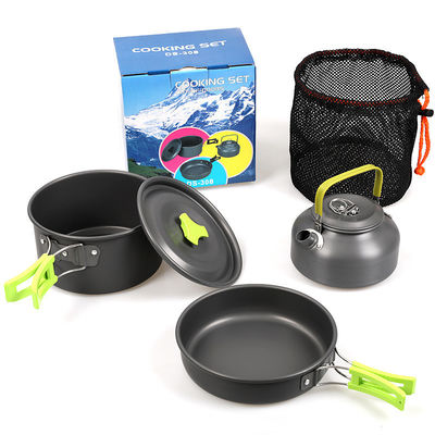 19x13x19cm Ensemble d'ustensiles de cuisine de camping portable en aluminium pour cuisiner au camping
