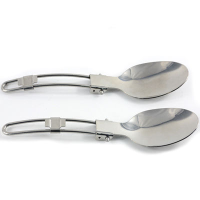 Couverts de camping en acier inoxydable en style pliable portable pour les aventures en plein air