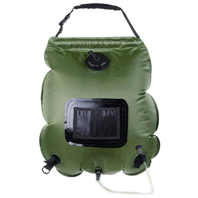 20L PVC Portable Outdoor Camping Sac de douche pour la douche solaire chauffée en vert ou bleu