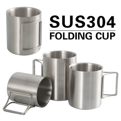 11X7.5X8cm tasse de voyage en acier inoxydable pour le camping isolé et durable