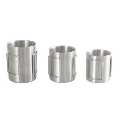 11X7.5X8cm tasse de voyage en acier inoxydable pour le camping isolé et durable