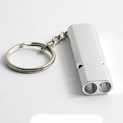 Camping extérieur Double tube de haute fréquence en aluminium sifflet de sauvetage de survie d'urgence