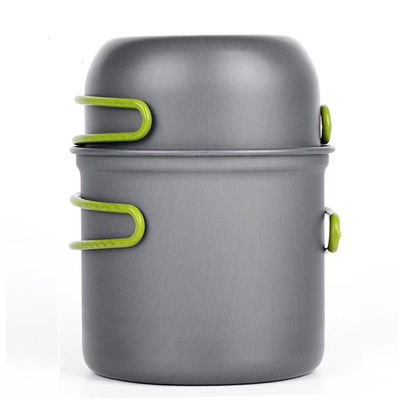 Camping en plein air randonnée pique-nique alliage d'aluminium 12X16cm sac à dos Kit de mess de pot de cuisson