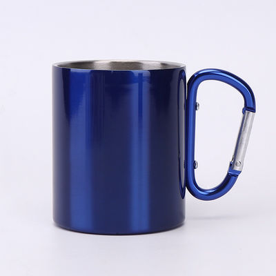 Adultes à double paroi en acier inoxydable portable camping Voyage tasse à café avec carabineur