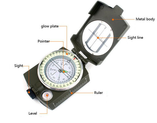 Compas tactique en métal spécial professionnel avec conception multifonctionnelle