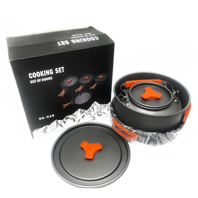 Grain vert poignée Portable style non-stick aluminium pique-nique pot de cuisson ensemble pour le camping