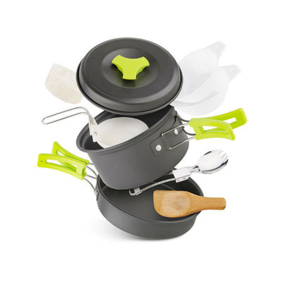 Ensemble d'ustensiles de cuisine portables pour le camping Pâtisserie en aluminium léger et 1 poêle inclus
