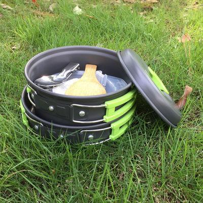 Ensemble d'ustensiles de cuisine portables pour le camping Pâtisserie en aluminium léger et 1 poêle inclus