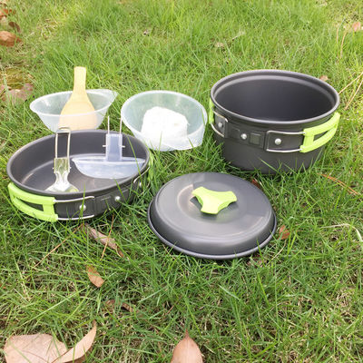 Ensemble d'ustensiles de cuisine portables pour le camping Pâtisserie en aluminium léger et 1 poêle inclus