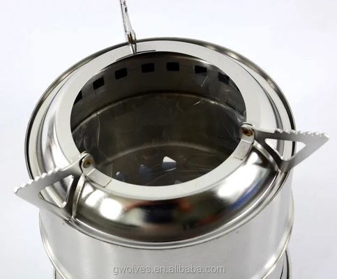 Poêle de camping portable Poêle à bois en acier inoxydable