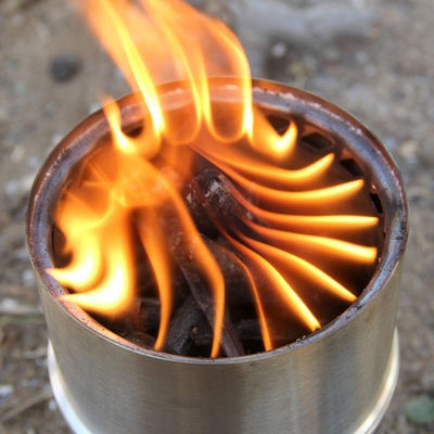 Poêle de camping portable Poêle à bois en acier inoxydable