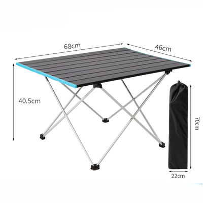 Table pliante portable en aluminium de 41X41X56 cm pour le camping et les aventures en plein air