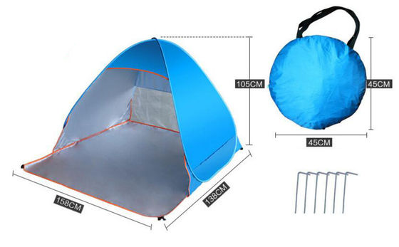 Tente de plage en plein air verte toute saison ombre solaire automatique éclaboussante tente familiale imperméable