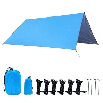Tente en bâtonnet de camping en polyester extérieur avec revêtement argenté et structure en peau unique