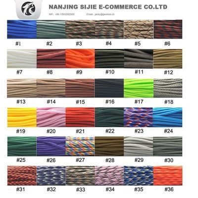 Rainbow 550 Paracord extérieur 4 mm 7 cœurs intérieurs Polyester Cordon de parachute personnalisation