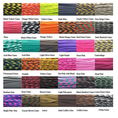 Rainbow 550 Paracord extérieur 4 mm 7 cœurs intérieurs Polyester Cordon de parachute personnalisation