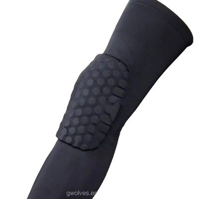 Coude de genou sport respirant Polyester soutien de genou Compression de la jambe Manche de nid de miel