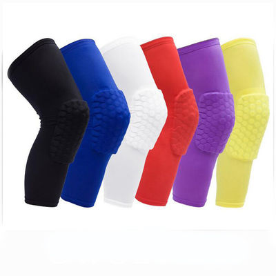 Coude de genou sport respirant Polyester soutien de genou Compression de la jambe Manche de nid de miel
