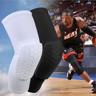 Coude de genou sport respirant Polyester soutien de genou Compression de la jambe Manche de nid de miel