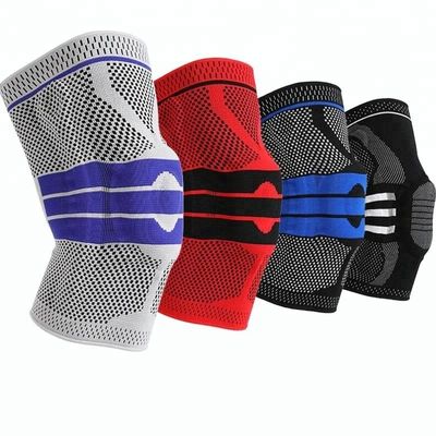 Sport Silicone Nylon Manche de genou Compression anti-dérapant