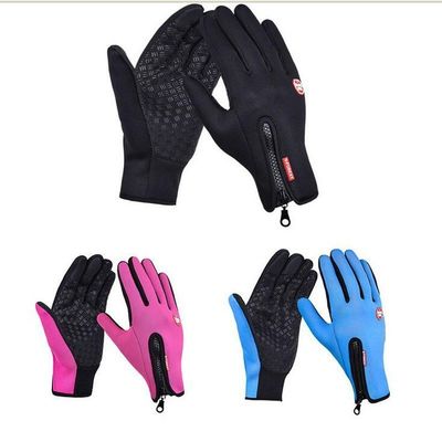 Gants de vélo de montagne à écran tactile à doigt complet Anti-dérrapage Gants de course à épreuve du vent
