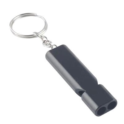 Sifflet en alliage d'aluminium à double tuyau pour porte-clés double tube à haute fréquence