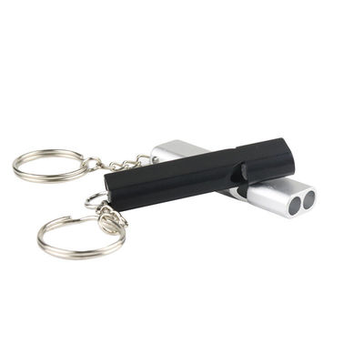 Sifflet en alliage d'aluminium à double tuyau pour porte-clés double tube à haute fréquence