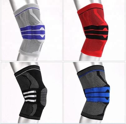 Sport extérieur respirant en nylon silicone genou à compression genou à manches supérieures