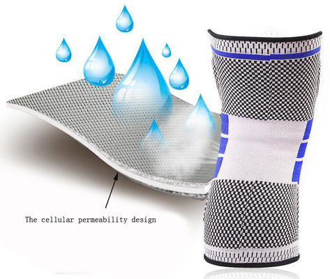 Sport extérieur respirant en nylon silicone genou à compression genou à manches supérieures