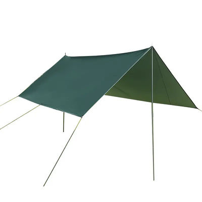 Tente de camping en polyester revêtue d'argent pour la protection contre la pluie et l'ombre du soleil
