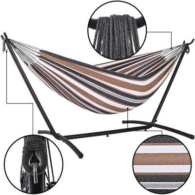 Hangar portable à double capacité pour camping, balançant avec un support et un tissu de coton