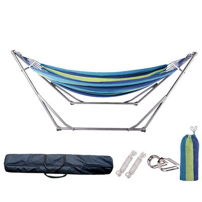 Meubles d'extérieur hamac double pliable avec support hamac en coton réglable et portable