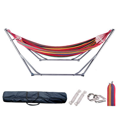 Meubles d'extérieur hamac double pliable avec support hamac en coton réglable et portable