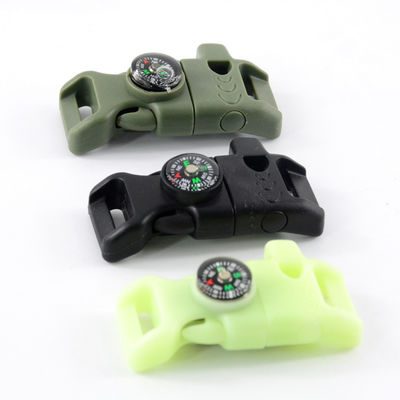 Appareil de démarrage du feu extérieur Sifflet Compas Boucle légère 13 mm Taille pour la survie Paracord