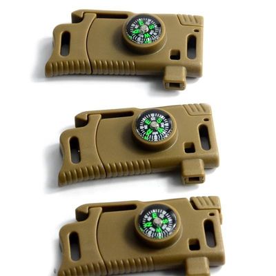 Paiement initial Multifonction d'urgence de la pierre de chaux de démarrage du feu Compass Buckle avec grattoir