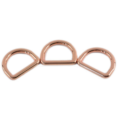 25mm soudé D Ring Dog Leash avec anneau métallique et revêtement chromé en or rose