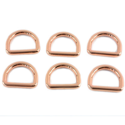 25mm soudé D Ring Dog Leash avec anneau métallique et revêtement chromé en or rose